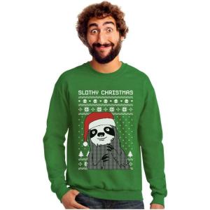 imageTstars Slothy Christmas Ugly Christmas Sweater Sloth SweatshirtGreen