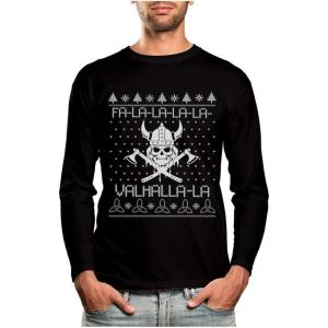 imageViking Nordic God Valahalla Mythology Ugly Christmas Sweater Long Sleeve TShirtBlack