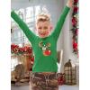 imageCute Reindeer Ugly Christmas Sweater Style Holiday Xmas Toddler ampamp Youth Kids Long Sleeve TShirtGreen