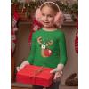 imageCute Reindeer Ugly Christmas Sweater Style Holiday Xmas Toddler ampamp Youth Kids Long Sleeve TShirtGreen
