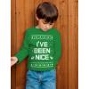 imageIve Been Nice Funny Holiday Ugly Christmas Youth Kids Long Sleeve TShirtBlack