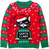 imageFunny Cat Kids Ugly Christmas Sweater Youth Girls Boys Santa Claws Holiday Tacky Xmas SweatersMulticolor