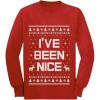 imageIve Been Nice Funny Holiday Ugly Christmas Youth Kids Long Sleeve TShirtRed