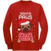 imagePug Ugly Christmas Shirt for Kids Santa Paws Tacky Sweater Style Holiday Long Sleeve TShirt for Youth Boys GirlsRed