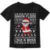 imageSanta Floss Dancing Kids Christmas Shirt Funny Holiday Ugly Xmas Sweater TShirt for Youth Boys GirlsFloss  Black