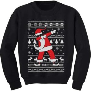 imageTstars Dabbing Through the Snow Boys Ugly Christmas Sweater Style Holiday Xmas Santa Dab Sweatshirt for Youth KidsDab Black