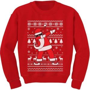 imageTstars Dabbing Through the Snow Boys Ugly Christmas Sweater Style Holiday Xmas Santa Dab Sweatshirt for Youth KidsDab Red