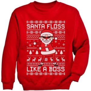 imageTstars Dabbing Through the Snow Boys Ugly Christmas Sweater Style Holiday Xmas Santa Dab Sweatshirt for Youth KidsFloss Dancing Red