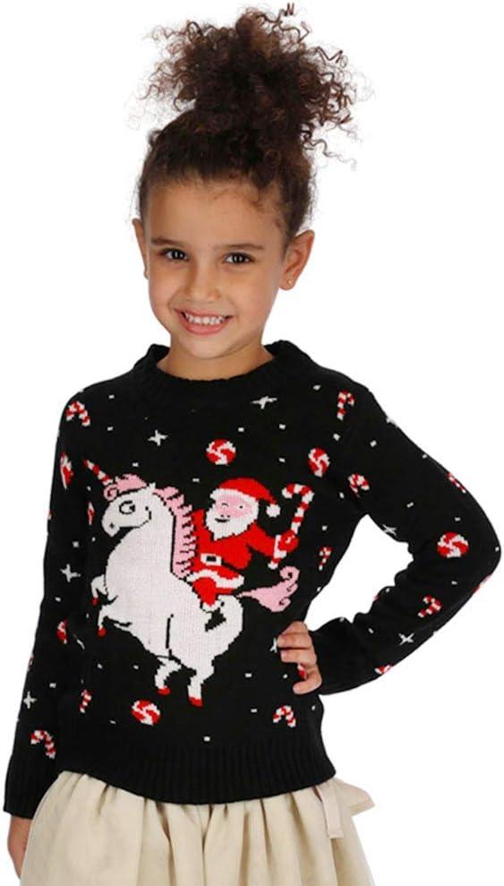 imageUnicorn Santa Girls Ugly Christmas Sweater Tacky Holiday Xmas Sweaters for Toddler KidsMulticolor