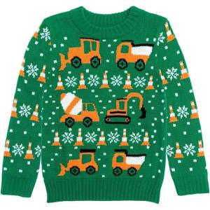imageConstruction Tractors ampamp Bulldozers Boys Ugly Christmas Sweater Xmas Toddler Kids SweatersMulticolor