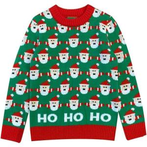 imageTstars Cute Santa Claus Ugly Christmas Sweater Ho Ho Holiday Boys Girls Toddler SweaterMulticolor