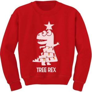 imageTstars Tree Rex Cute Funny T Rex Dinosaur Christmas Toddler Kids SweatshirtRed  Tree Rex Sweatshirt