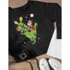 imageT Rex Santa Ride Funny Ugly Christmas Sweater Women SweatshirtBlack