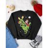 imageTRex Santa Ride Funny Ugly Christmas Sweater Sweatshirt XLarge Black