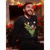 imageTRex Santa Ride Funny Ugly Christmas Sweater Sweatshirt XLarge Black