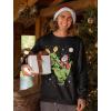 imageTRex Santa Ride Funny Ugly Christmas Sweater Sweatshirt XLarge Black