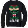 imageTeeStars  Elf Suit Funny Elfie Christmas Women SweatshirtBlack