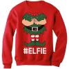 imageTeeStars  Elf Suit Funny Elfie Christmas Women SweatshirtRed