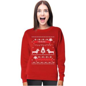 imageTstars Dachshund Sweatshirt Women Teen Girls Dog Lover Ugly Christmas Sweater StyleRed