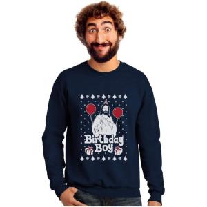 imageTstars Jesus Birthday Boy Ugly Christmas Sweater Xmas Holiday SweatshirtNavy