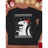 imageUgly Christmas Sweater Big Trex Santa  Funny Xmas Long Sleeve TShirtBlack
