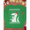 imageUgly Christmas Sweater Big Trex Santa  Funny Xmas Long Sleeve TShirtGreen