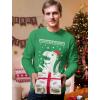 imageUgly Christmas Sweater Big Trex Santa  Funny Xmas Long Sleeve TShirtGreen