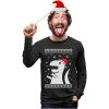 imageUgly Christmas Sweater Big Trex Santa  Funny Xmas Long Sleeve TShirtBlack