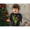 imageDino Santa Boys Ugly Christmas Sweater Style Tacky Xmas Holiday Long Sleeve TShirt for Toddler KidsBlack