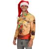 imageMen Funny Ugly Christmas Sweater Style Novelty 3D Graphic Long Sleeve Sweatshirt Xmas Belly