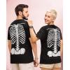 imageSkeleton Shirt Mens Front ampamp Back Print Rib Cage Xray Costume Adult Funny Halloween Shirts for MenBlack