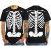 imageSkeleton Shirt Mens Front ampamp Back Print Rib Cage Xray Costume Adult Funny Halloween Shirts for MenBlack
