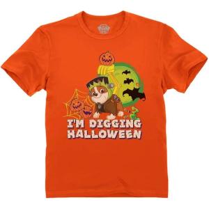 imagePaw Patrol Rubble Digging Halloween Official Toddler Kids Toddler Kids TShirtOrange