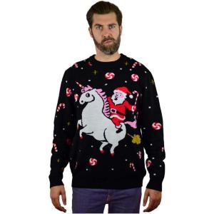 imageSanta Riding Unicorn Funny Ugly Christmas Sweater Men Women Holiday Sweater