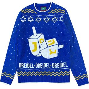 imageTstars Dreidel Ugly Hanukkah Sweater for Men Women Christmas Jewish Holiday Chanukah Unisex SweatersMulticolor