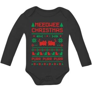 imageTstars Meeowee Christmas Ugly Sweater Design Cute Xmas Infant Baby Long Sleeve Bodysuit 18M 1218M Black