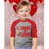 imagePaw Patrol Girls Boys Valentines Day Shirt Mighty Pups Valentines Toddler Kids Raglan 34 Sleeve TShirtLoads  Red