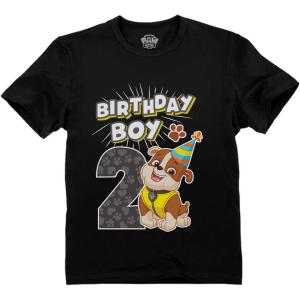 imagePaw Patrol Construction Digging Being 2 Gifts for Two Years Old Boy Rubble 2nd Birthday Toddler Kids TShirtRubble 2nd  Black