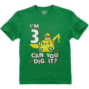 imagePaw Patrol Rubble 3rd Birthday Tractor Official Nickelodeon Toddler Kids TShirtGreen