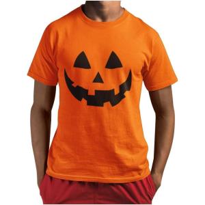 imagePumpkin Shirt Halloween Shirts for Men Scary Jack O Lantern Mens TShirtOrange