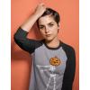 imageFloss Dance Pumpkin Skeleton Halloween 34 Women Sleeve Baseball Jersey ShirtBlueGray