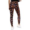 imageHalloween Leggings for Women Teen Girls Orange and Black Striped Pumpkin TightsPumpkin Legging