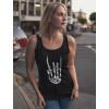 imageHalloween Tank Tops for Women Skeleton Hands Shirt Women Ribcage Shirt