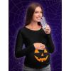 imageJack O Lantern Pumpkin Smuggler Halloween Pregnancy Maternity Long Sleeve ShirtBlack