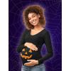 imageJack O Lantern Pumpkin Smuggler Halloween Pregnancy Maternity Long Sleeve ShirtBlack