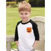 imagePumpkin Face Pocket Shirt Jack O Lantern Halloween Raglan Shirts for Toddler Kids Boys and GirlsBlackWhite