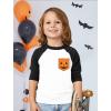 imagePumpkin Face Pocket Shirt Jack O Lantern Halloween Raglan Shirts for Toddler Kids Boys and GirlsBlackWhite
