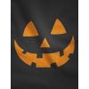 imagePumpkin Women Halloween Shirt Jack O Lantern Face 34 Sleeve Baseball JerseyBlackGray