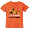 imageBulldozer Digging Halloween Shirts for Kids Construction Pumpkin Face Toddler Girls Boys TShirtOrange