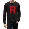 imageTeam Rocket Inspired Shirt Mens R Print Anime Costume Halloween Long Sleeve Shirts for MenBlack
